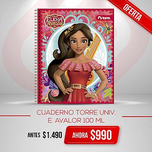 CUADERNO TORRE UNIV. CLASICO 7mm 100 Hjs. E.AVALOR 