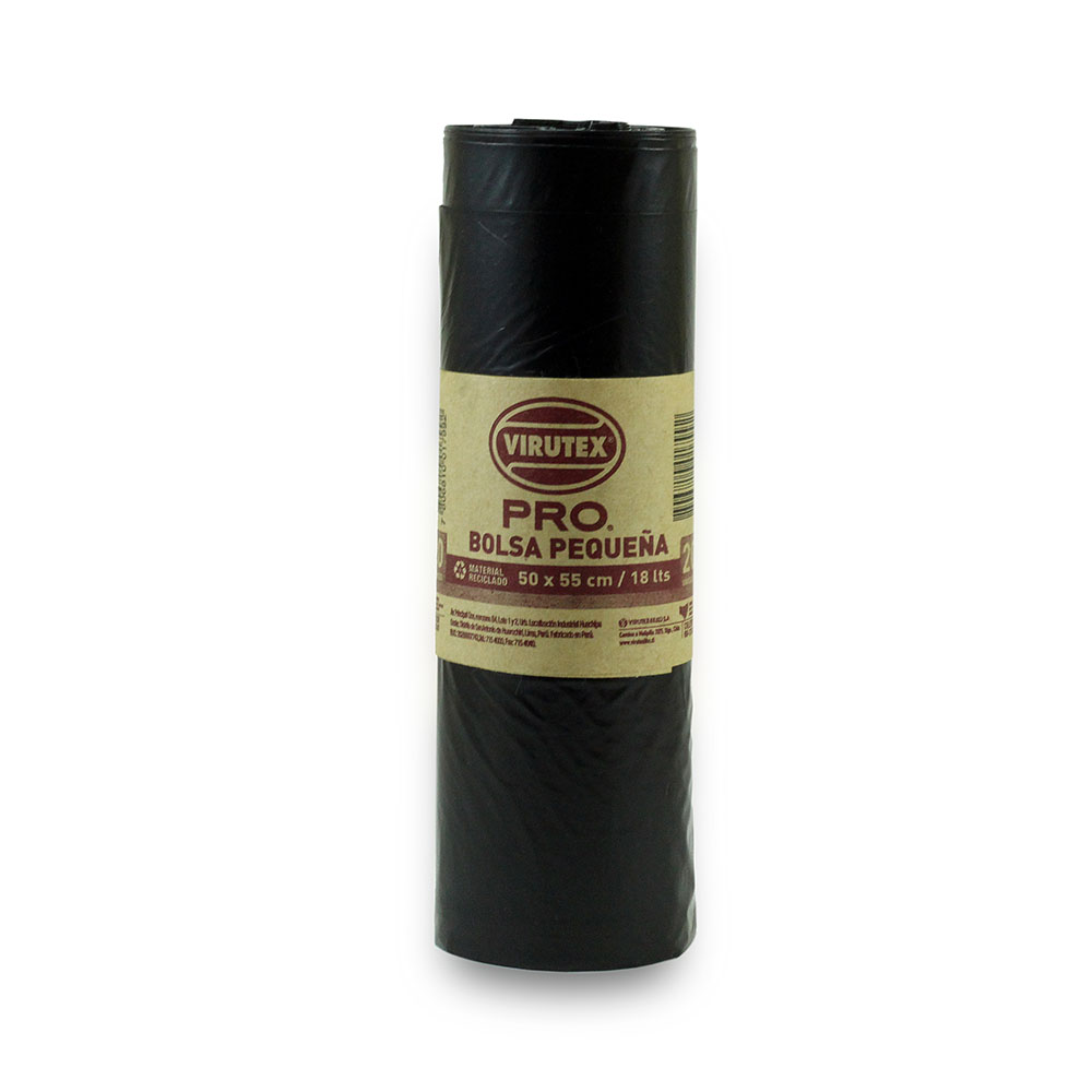 BOLSA BASURA VIRUTEX 50 X 55 BIOROLLO NEGRA ( 20 unidades) ( LA )