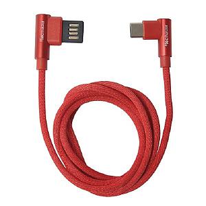 CABLE USB A TIPO-C TECMASTER 90° ROJO TM-CB-TC90RD