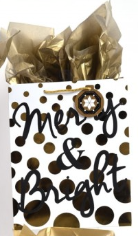BOLSA DE REGALO GRANDE NAVIDAD BLACK GOLD HS875L
