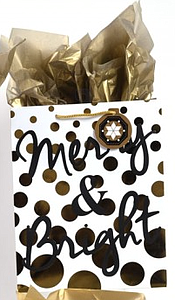 BOLSA DE REGALO GRANDE NAVIDAD BLACK GOLD HS875L