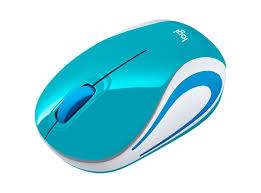 MINI MOUSE INALAMBRICO LOGITECH M187 CELESTE