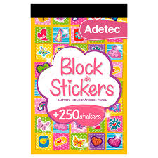 BLOCK DE FIGURAS CON ADHESIVO ADETEC ÑAM ÑAM/BRILLOS + 250 STICKERS