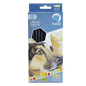 LAPICES PASTEL HAND 12 COLORES HEXAGONAL 