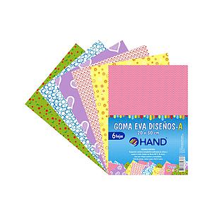 ESTUCHE GOMA EVA HAND DISEÑOS-A 20 X 30 6 HJS.