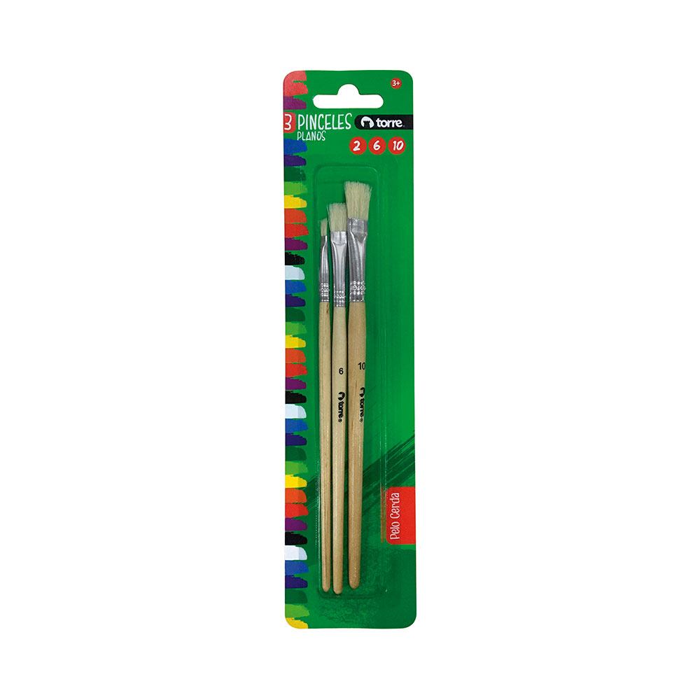SET 3 PINCELES TORRE PLANOS N° 2-6-10 ( CM )