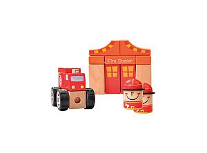 JUEGO ENCAJE DE MADERA ESTACION DE BOMBERO +18M DACTIC