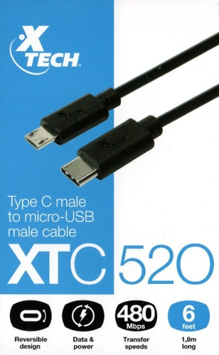 CABLE XTECH TIPO-C A MicroUSB XTC520
