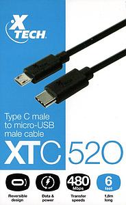 CABLE XTECH TIPO-C A MicroUSB XTC520