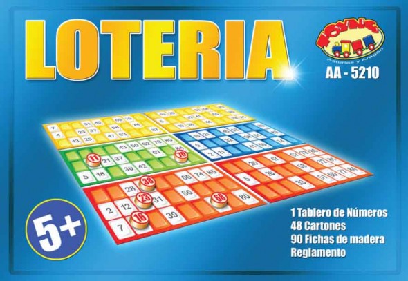 LOTERIA 48 CARTONES 90 FICHAS DE MADERA AA-5210