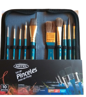 SET DE PINCELES ARTEL PELO DE PONY (10 PINCELES)