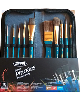 SET DE PINCELES ARTEL PELO DE PONY (10 PINCELES)