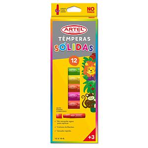 TEMPERA SOLIDA ARTEL 12 COLORES SECADO RAPIDO