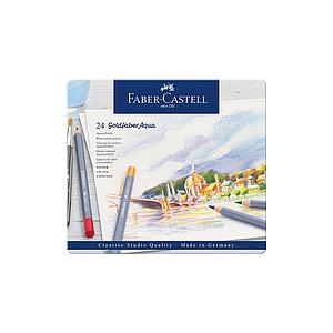 LAPICES DE COLORES GOLDFABER ACUARELABLES CAJA METALICA 24 COLORES