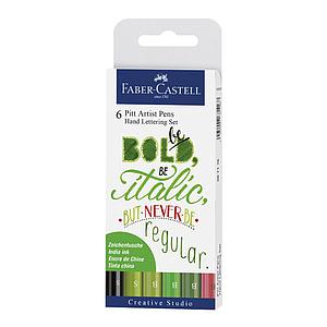 SET LAPIZ FABER TINTA CHINA PIGMENTADA 6 Col.