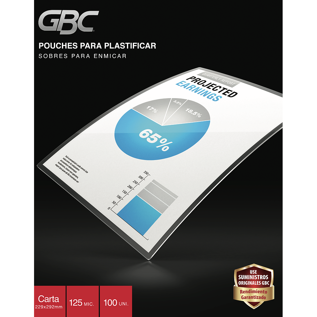 CAJA TERMOLAMINADO IBICO ACCO BRANDS CARTA 229x292mm 125MIC. 100UNID.