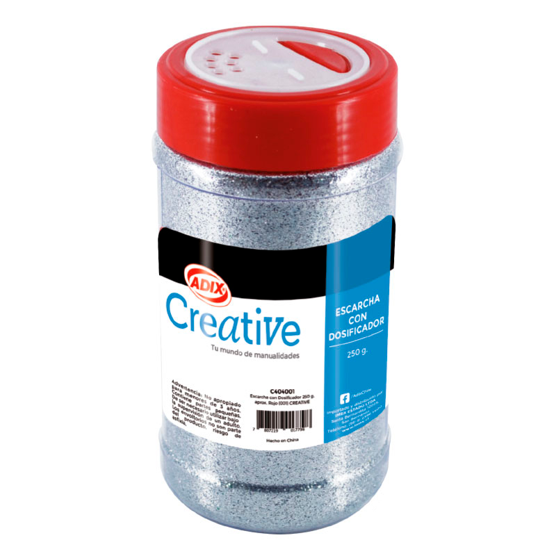 ESCARCHA ADIX CREATIVE CON DOSIFICADOR 250Grs. PLATA