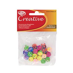CUENTAS ADIX DE PLASTICO NEON 20 Unid. ( DESC. )