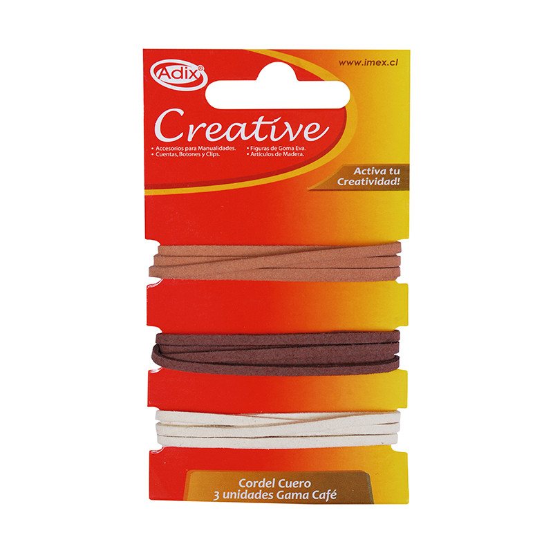 CORDEL CUERO ADIX CREATIVE 3Unid. 3Mts GAMA CAFE ( DESC. )