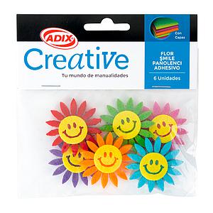 FIGURAS ADIX FLORES SMILE ADHESIVAS DE PAÑOLENCI  6Unid.