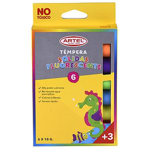 TEMPERA SOLIDA ARTEL FLUORESCENTE 6 COL.