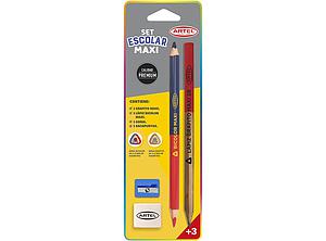 SET ESCOLAR MAXI ARTEL 1GRAFITO +1LAPIZ BICOLOR+GOMA+SACAPUNTA ( DESC. )