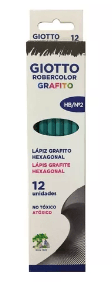 LAPIZ GRAFITO GIOTTO ROBERCOLOR HB/N°2  x 12 UNIDADES 