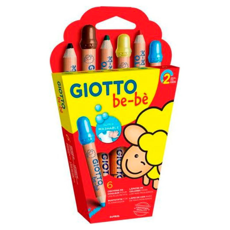 LAPIZ GIOTTO BEBE 6 COL. LAVABLE