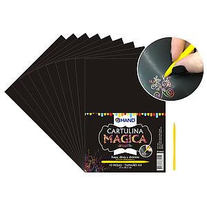 CARTULINA MAGICA HAND 10 UNIDADES + RASPADOR
