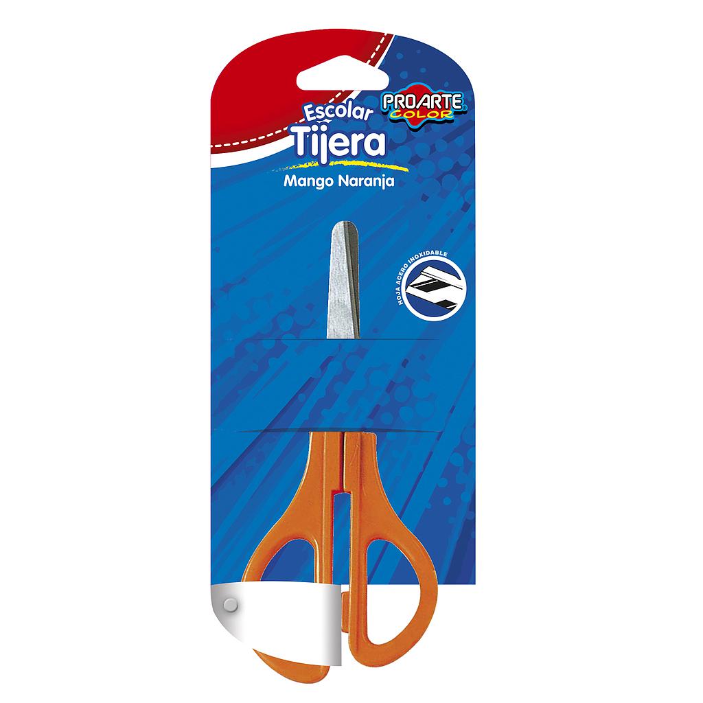 BLISTER TIJERA ESCOLAR PROARTE  MANGO NARANJA ( CO )