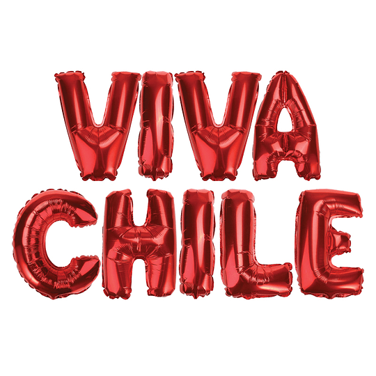 GLOBO GLAM LETRAS ROJAS VIVA CHILE 1 Unid.