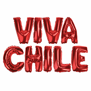 GLOBO GLAM LETRAS ROJAS VIVA CHILE 1 Unid.