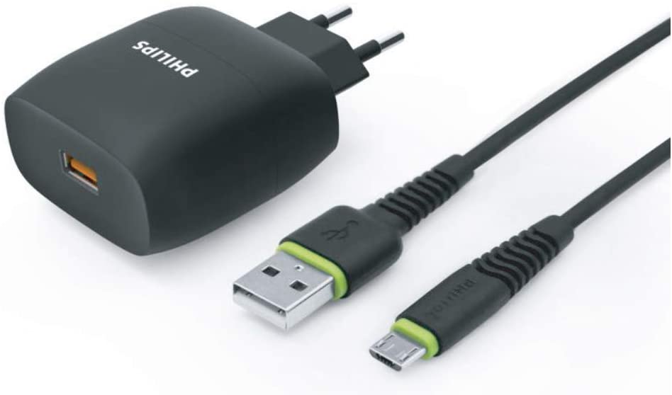 CARGADOR DE TELEFONO PHILIPS DLP2310 10.5W NEGRO CON CABLE 