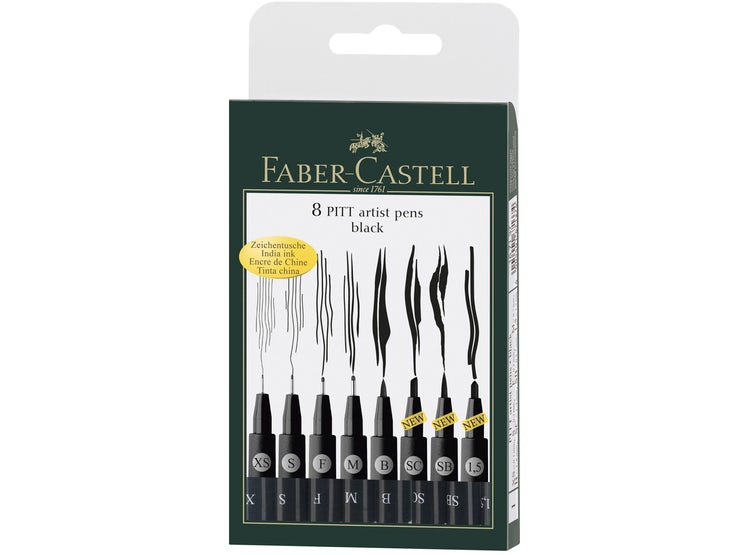 MARCADOR FABER PITT ARTISTIC NEGRO 8 PUNTAS