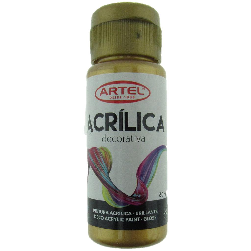 PINTURA ACRILICA ARTEL 60ml DECO METALICO ORO N° 990