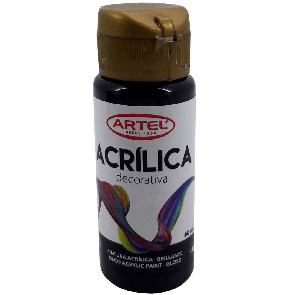 PINTURA ACRILICA ARTEL 60ml DECO NEGRO N°200
