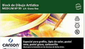 BLOCK DE DIBUJO CANSON MEDIUM 99 1/4 140gr 12 hjs