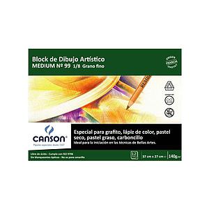 BLOCK DE DIBUJO CANSON MEDIUM 99 1/8 140gr 12hjs