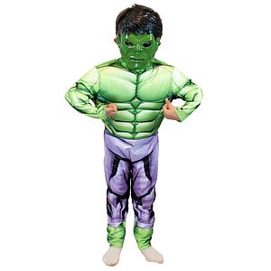 DISFRAZ HULK CON MUSCULOS GLAM MARVEL AVENGERS 4-6 AÑOS