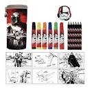 ESTUCHE TUBO METALICO 17 PZS PARA COLOREAR STAR WARS