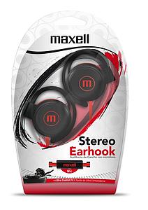 AUDIFONO MAXELL DE GANCHO CON MICROFONO MAXELL ROJO EC-155