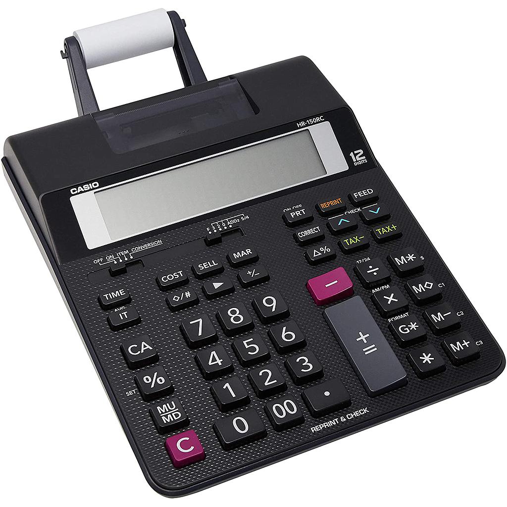 CALCULADORA SUMADORA CASIO HR-150RC CON IMPRESORA 12 DIGITOS