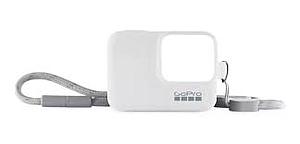 FUNDA GOPRO SILICONA + CUERDA AJUSTABLE BLANCA ACSST-002