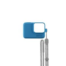 FUNDA GOPRO SILICONA + CUERDA AJUSTABLE AZUL ACSST-003