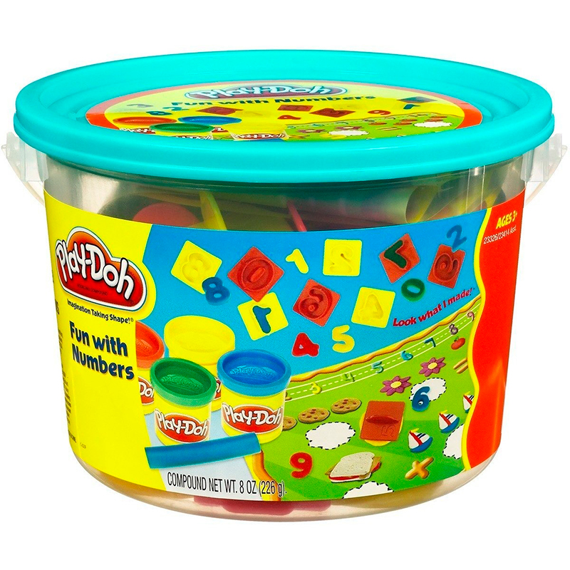 MASA PLAY-DOH MINI CUBETA NUMEROS TAPA CELESTE
