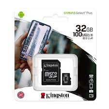 TARJETA DE  MEMORIA MICRO SDHC PORTATIL KINGSTON CANVAS 32GB 100/MB/S