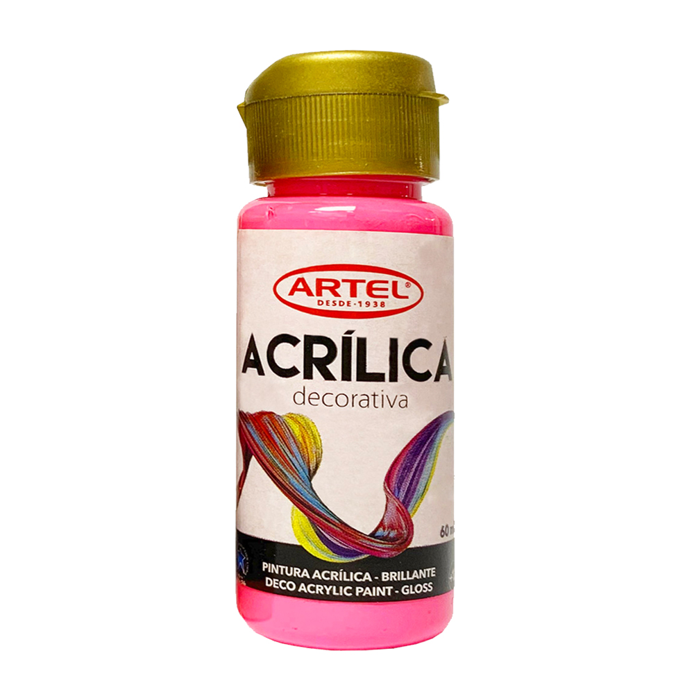 PINTURA ACRILICA ARTEL 60ml DECO NEON ROSADO N° 318