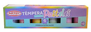 TEMPERA ARTEL  6 COLORES PASTELES