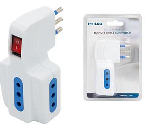 ENCHUFE CUADRUPLE PHILCO CON SWITCH  250V-10A