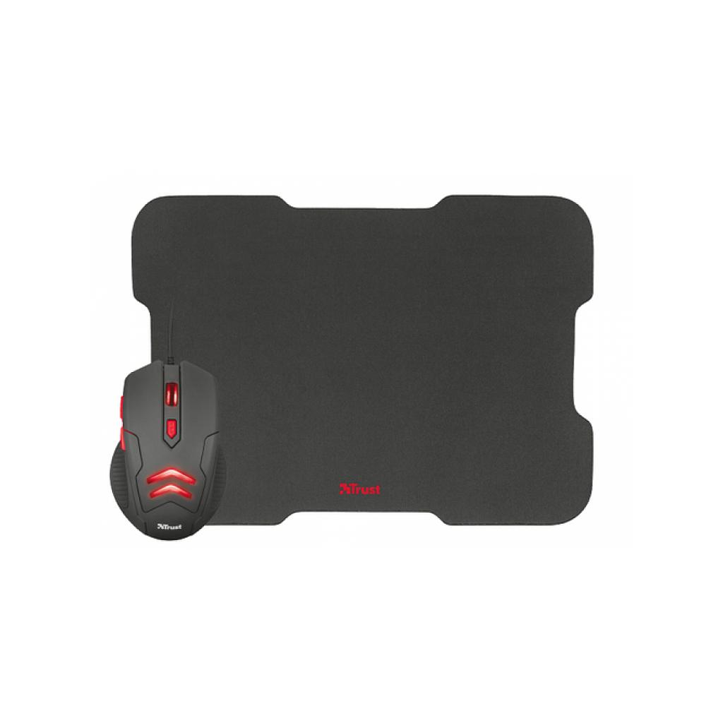 KIT MOUSE + PAD MOUSE TRUST GAMING ZIVA 3000DPI 6 BOTONES 